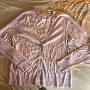 Loft - v cardigan - soft lilac - medium - NWT